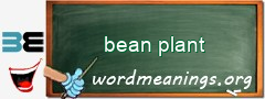 WordMeaning blackboard for bean plant